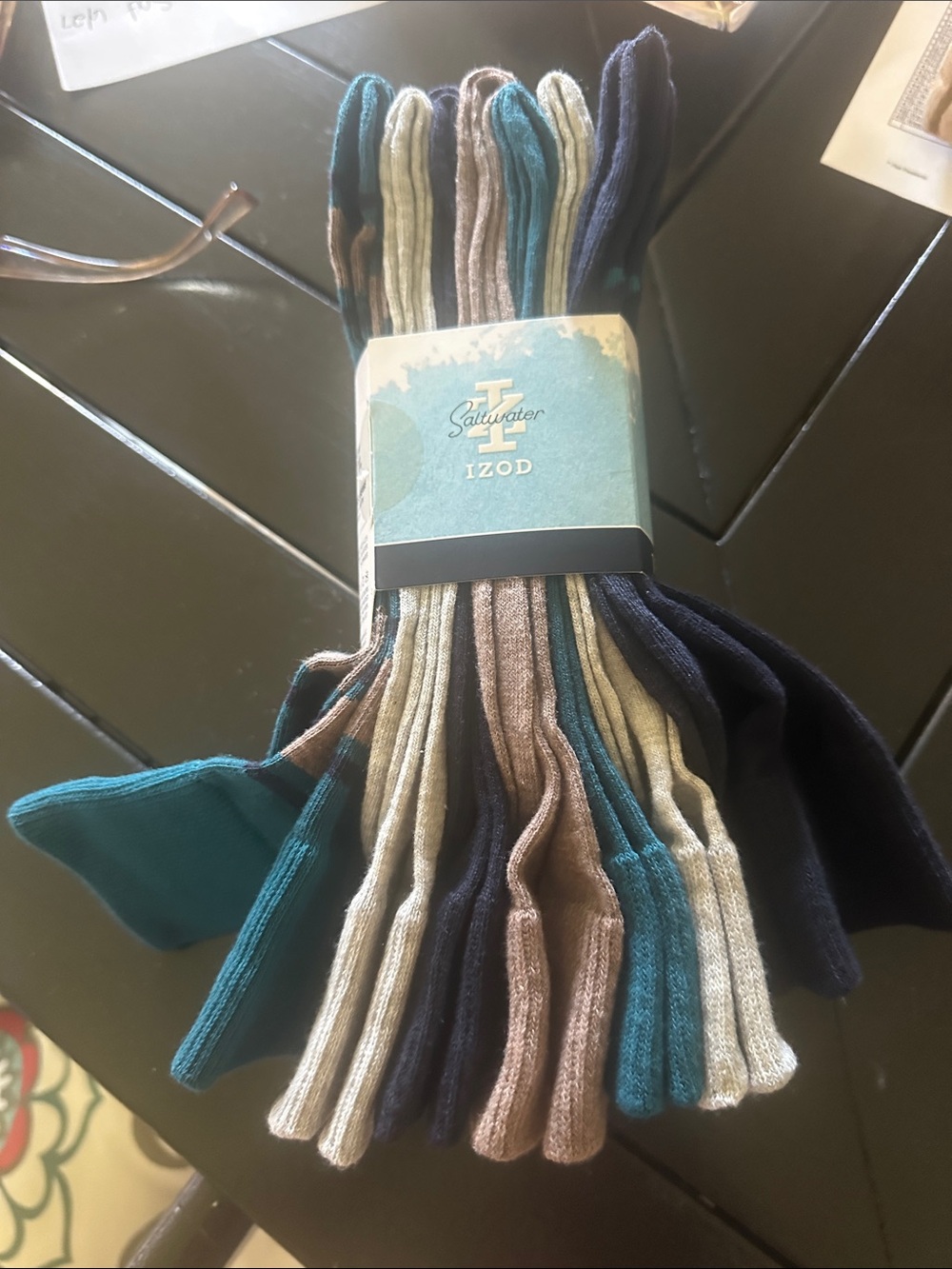 Izod Saltwater Navy Crew Socks - 7 Pack - Picture 2 of 2